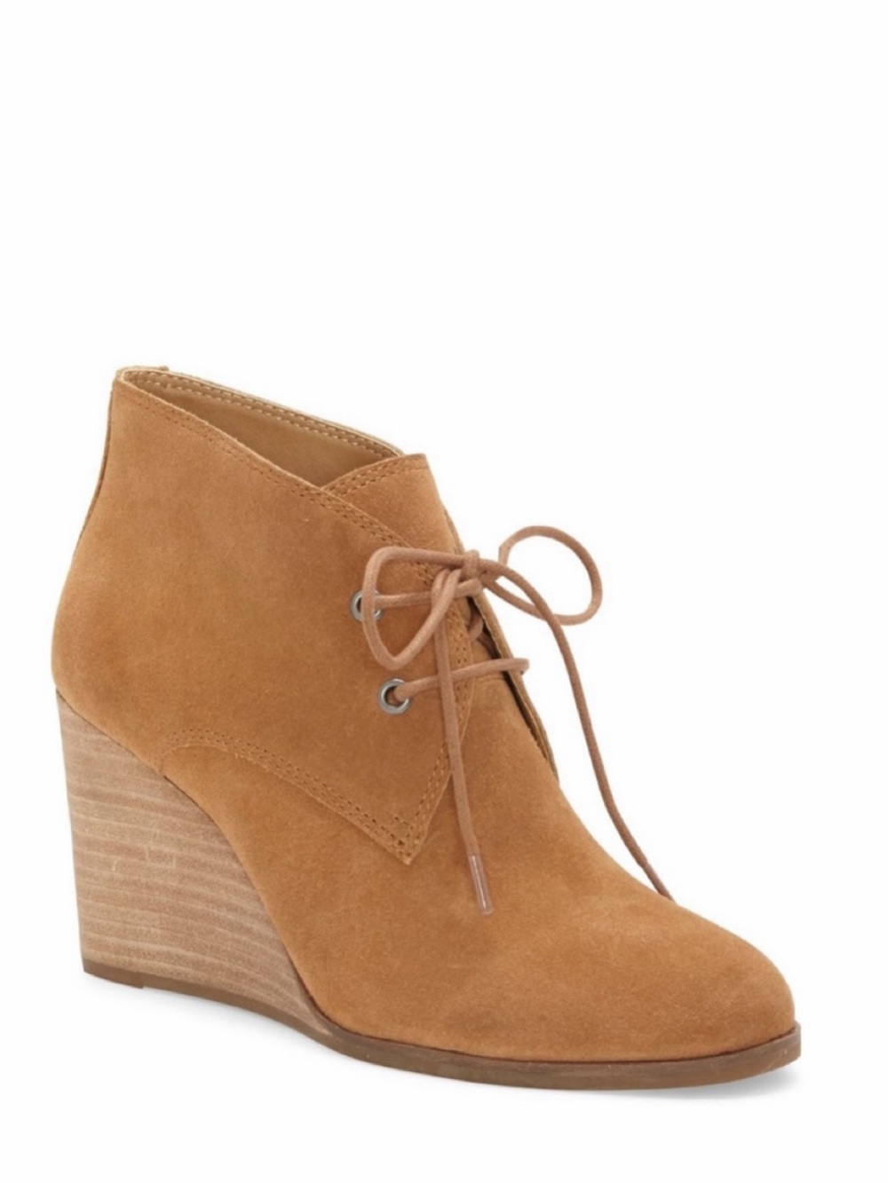 NEW Lucky Brand Shijo Bootie Wedges Lace Up SZ-11 Brown
